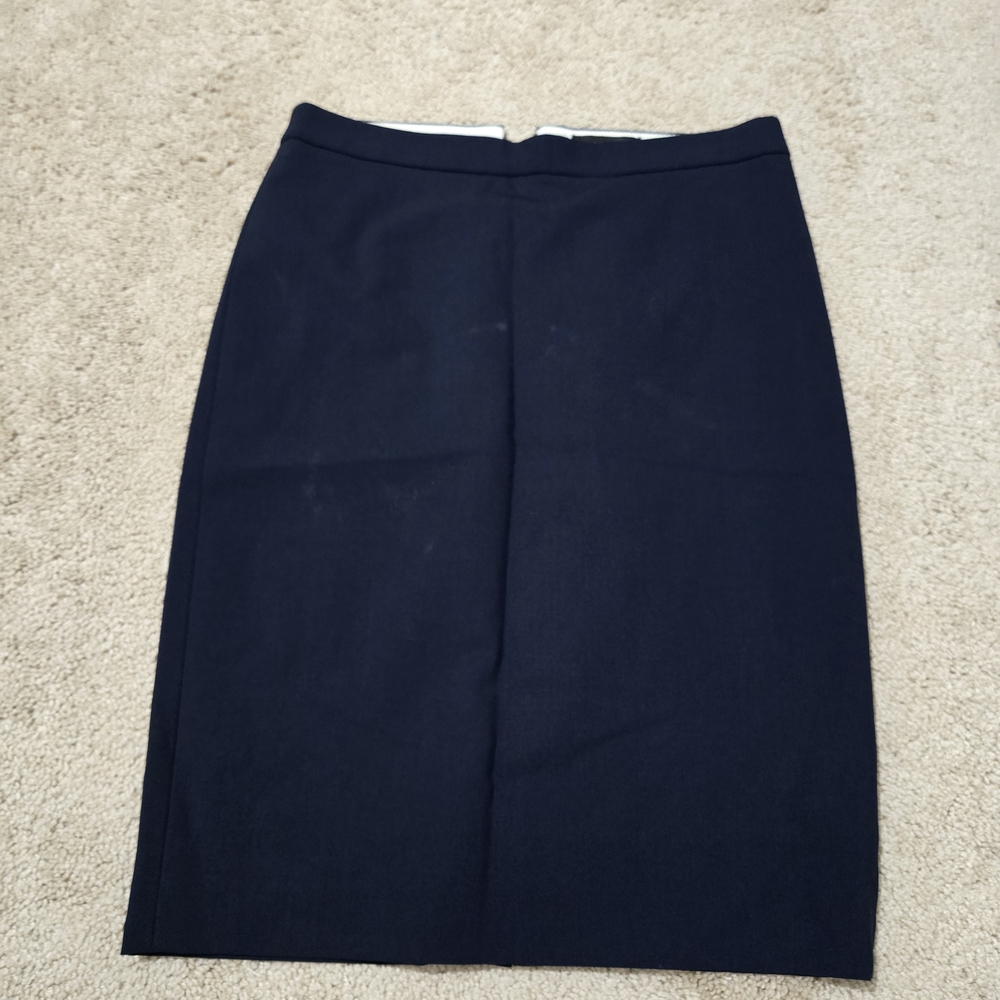 J.Crew Navy Bi-Stretch Pencil Skirt 00